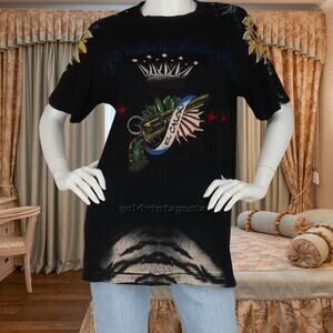 Christian Audigier LA Skull Crown Edgy Tee Urban Chic